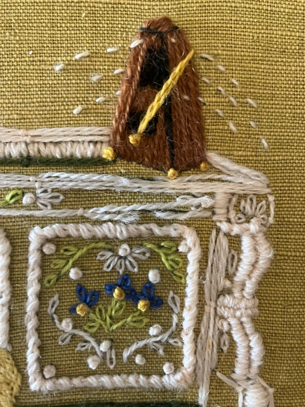 Girl playing piano stitched piece. Framed art. - Picture 8 of 13